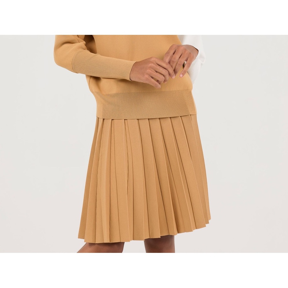 Aleeza Paris Wonder Pleated Stretch Waist Skirt..step up your game Nugget Sz Xs